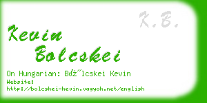 kevin bolcskei business card